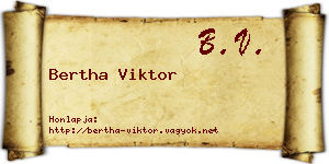 Bertha Viktor névjegykártya